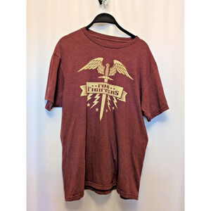 Foo Fighters front graphic light red t shirt see measurements eagle stars